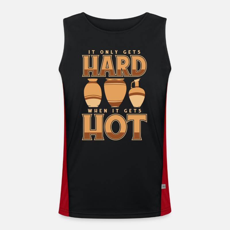 Pottery Pottery Clay Ceramics Pottery - Men's Functional Contrast Tank Top  - black/red