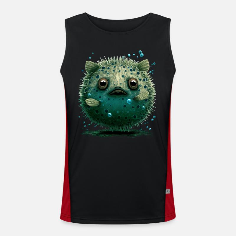 Puffer fish puffer fish Fish Ocean animal Débardeur respirant contrasté Homme 