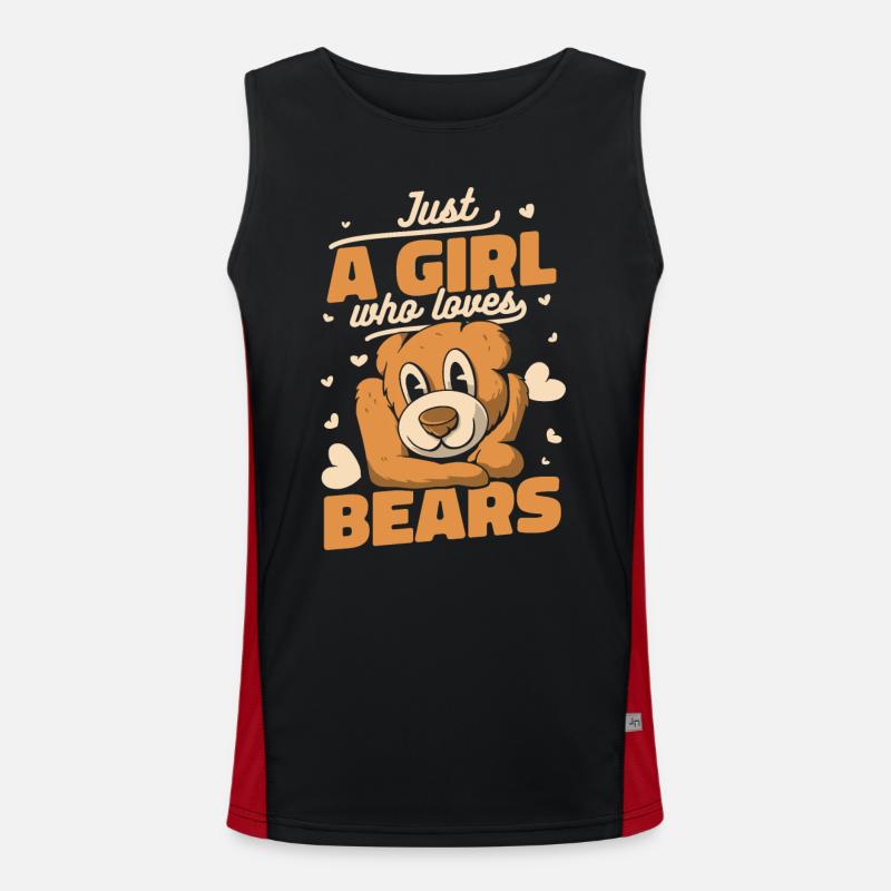 Bear Grizzly Bear Brown Bear Bear Men's Functional Contrast Tank Top 