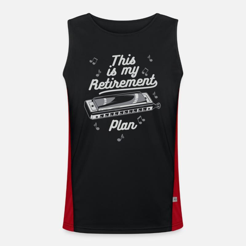 Harmonica Harmonica Instrument Music - Men's Functional Contrast Tank Top  - black/red