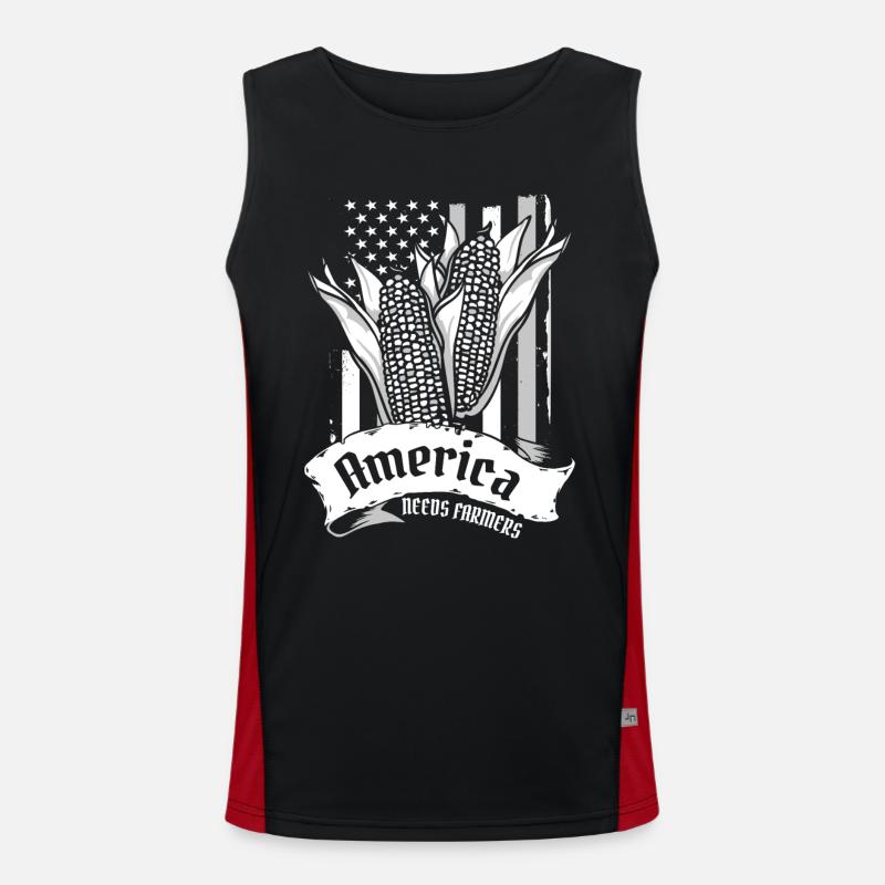 Mais Maiskolben Bauer Funktionelles Kontrast-Tank Top für Männer 