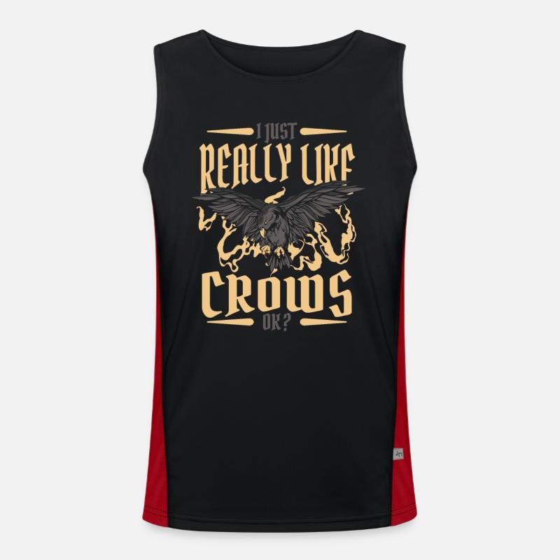 Rabe Raben Krähe Krähen Vogel Tier Funktionelles Kontrast-Tank Top für Männer 