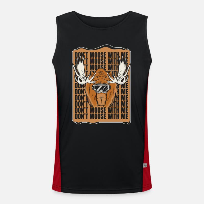 Elch Elche Hirsch Tier Funktionelles Kontrast-Tank Top für Männer 