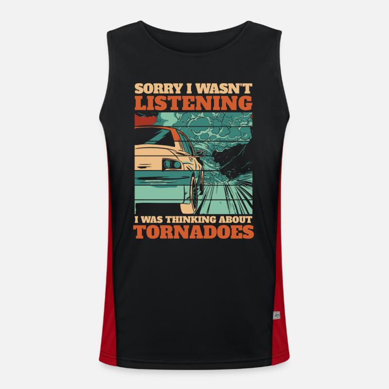 Storm Chasing Tornado Sturm Meteorologe Funktionelles Kontrast-Tank Top für Männer 