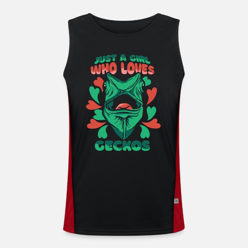 Gecko Geckos Echse Funktionelles Kontrast-Tank Top für Männer 
