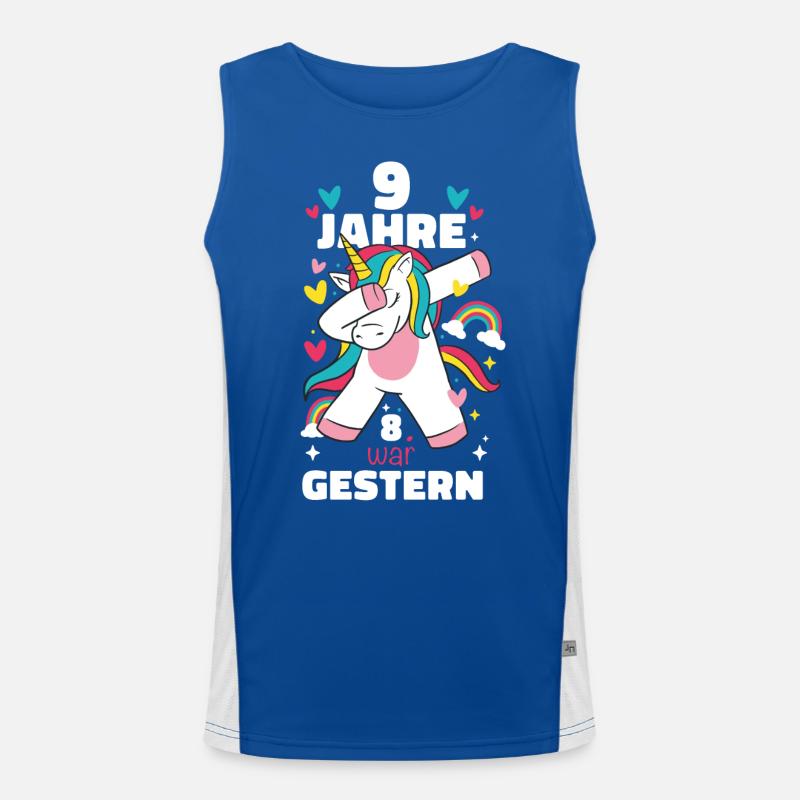Geburtstagsgeschenk 9 Jahre Geburtstagskind Funktionelles Kontrast-Tank Top für Männer 
