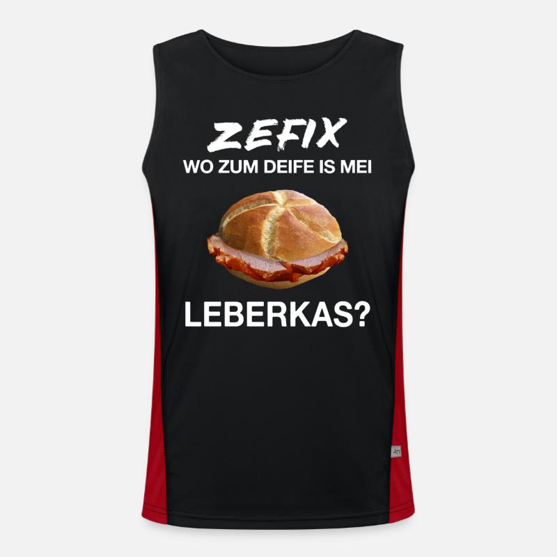 Leberkäs Bayern Leberkas Semmel Fleischkäse Funktionelles Kontrast-Tank Top für Männer 