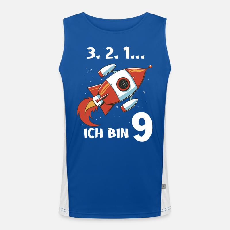 Geschenk 9 Jahre Geburtstagskind Funktionelles Kontrast-Tank Top für Männer 