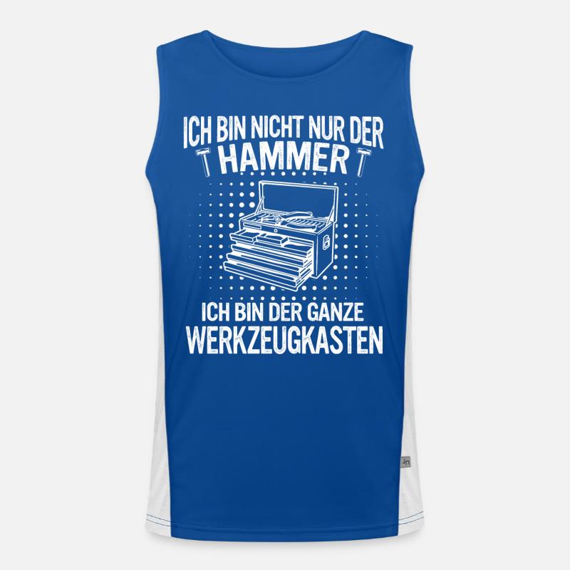 Handwerker Heimwerker Lustig Bauarbeiter Meister Funktionelles Kontrast-Tank Top für Männer 