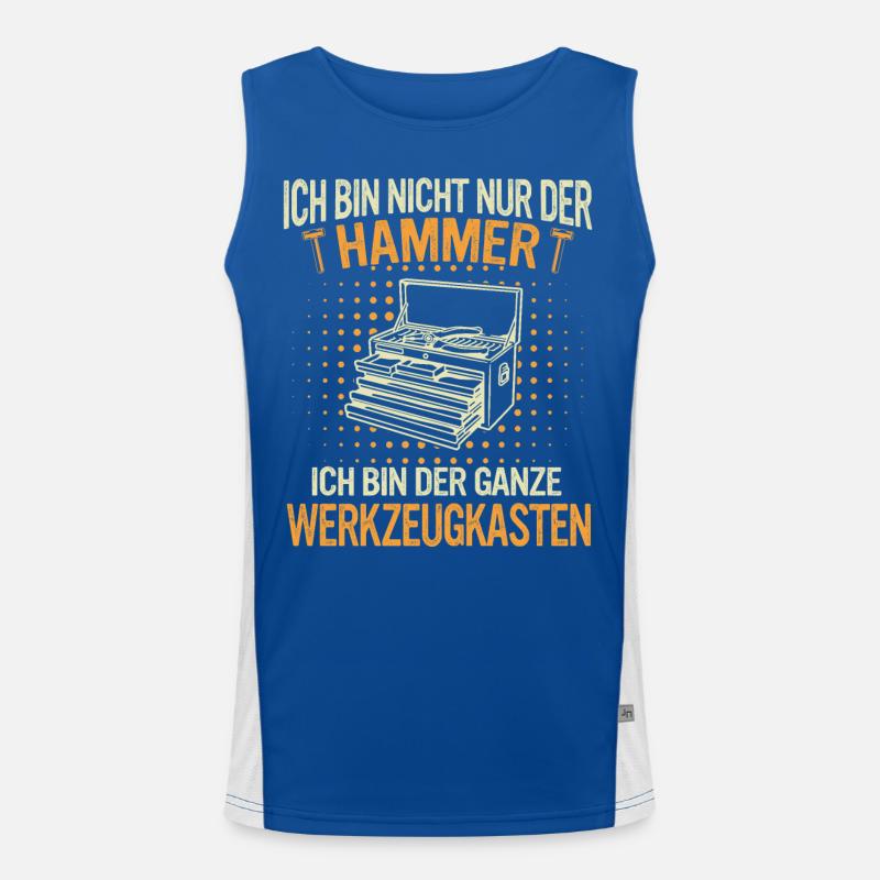 Handwerker Heimwerker Lustig Bauarbeiter Meister Funktionelles Kontrast-Tank Top für Männer 