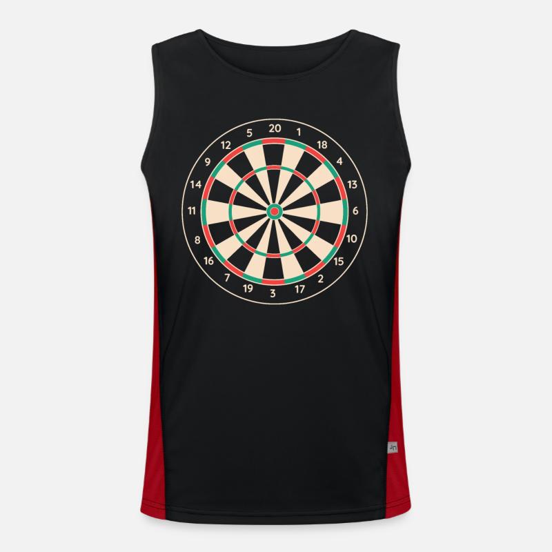 Darts Darts Darts Player Darts - Men's Functional Contrast Tank Top  - black/red
