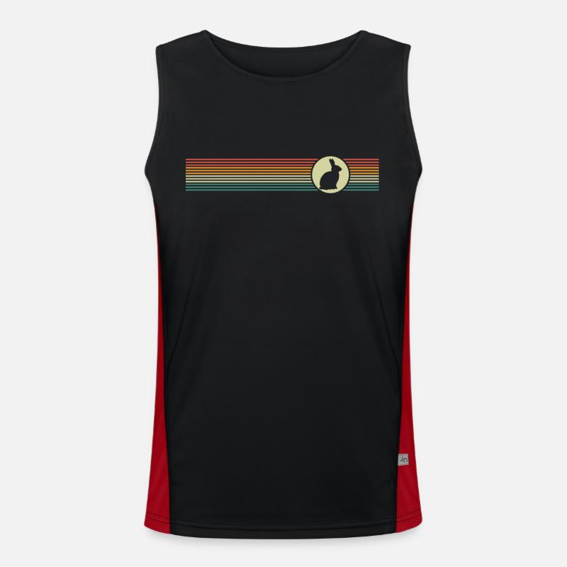 Rabbit Rabbit Rabbit Pet - Men's Functional Contrast Tank Top  - black/red