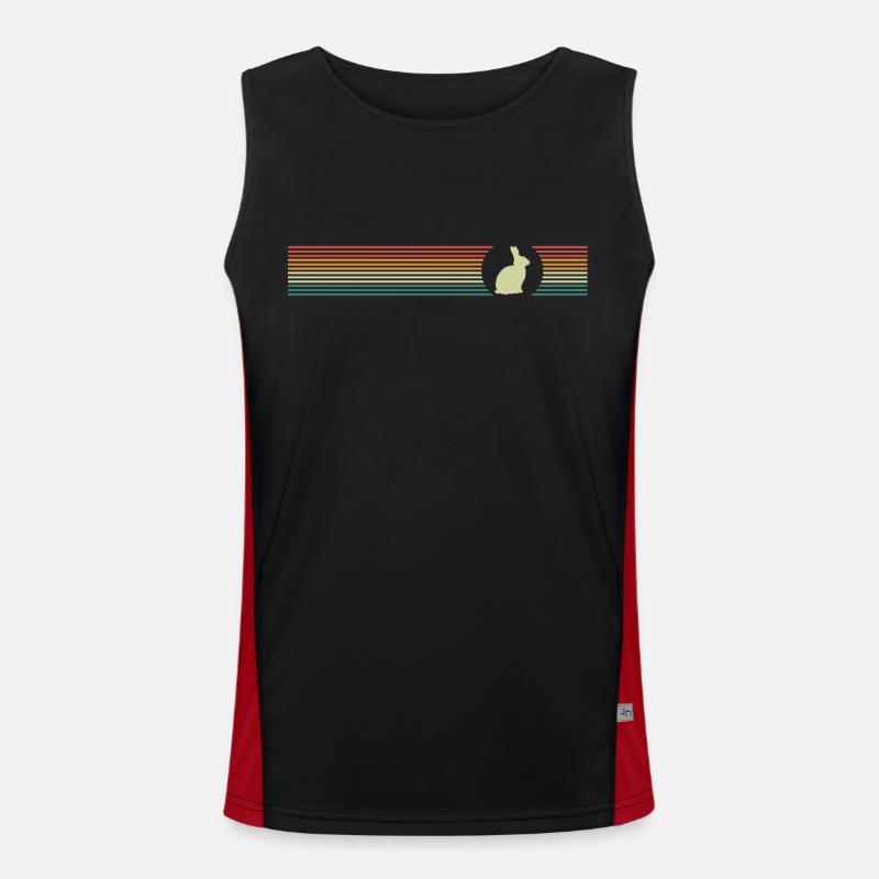 Rabbit Rabbit Rabbit Pet - Men's Functional Contrast Tank Top  - black/red