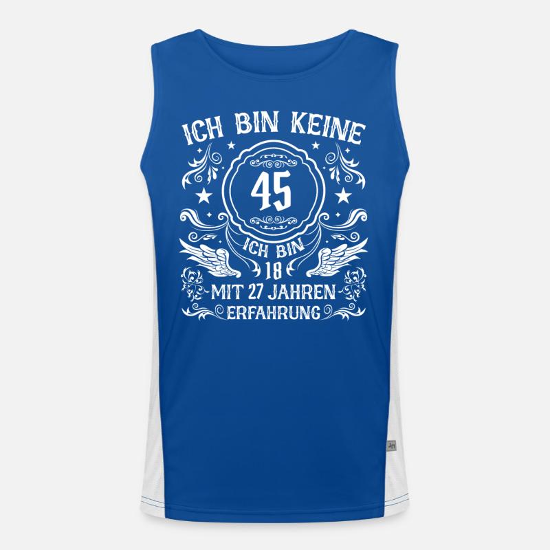 Geschenk 45 Jahre Geburtstagskind Funktionelles Kontrast-Tank Top für Männer 