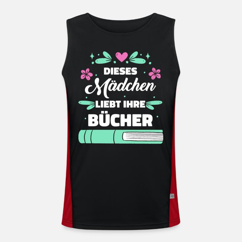 Buch Lesen Bücher Buch Nerd Bücherwurm Funktionelles Kontrast-Tank Top für Männer 