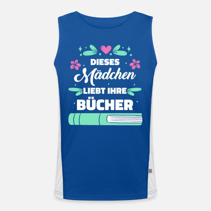 Buch Lesen Bücher Buch Nerd Bücherwurm Funktionelles Kontrast-Tank Top für Männer 