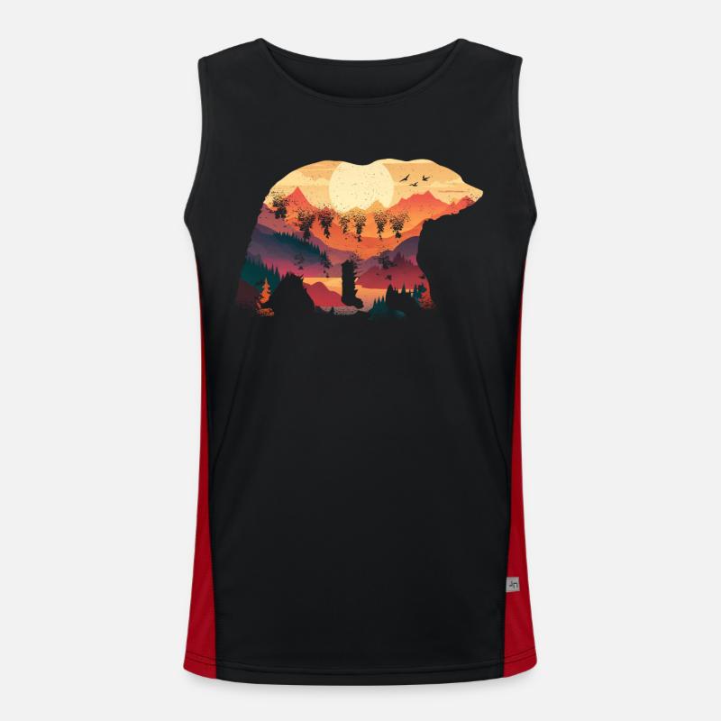 Panda Panda Bear Pandas - Men's Functional Contrast Tank Top - black/red