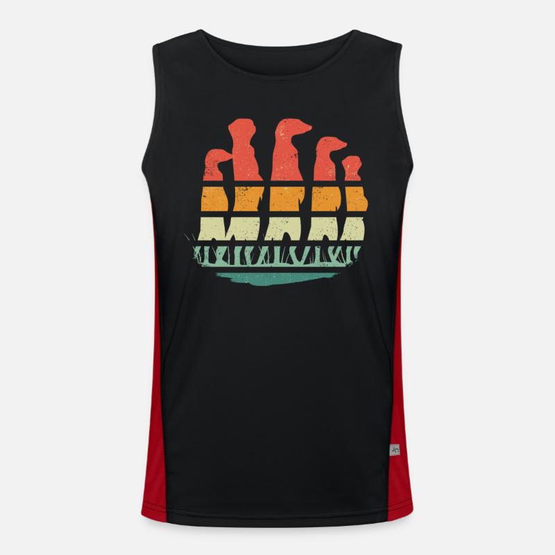 Meerkat Scratching Animal Men's Functional Contrast Tank Top 