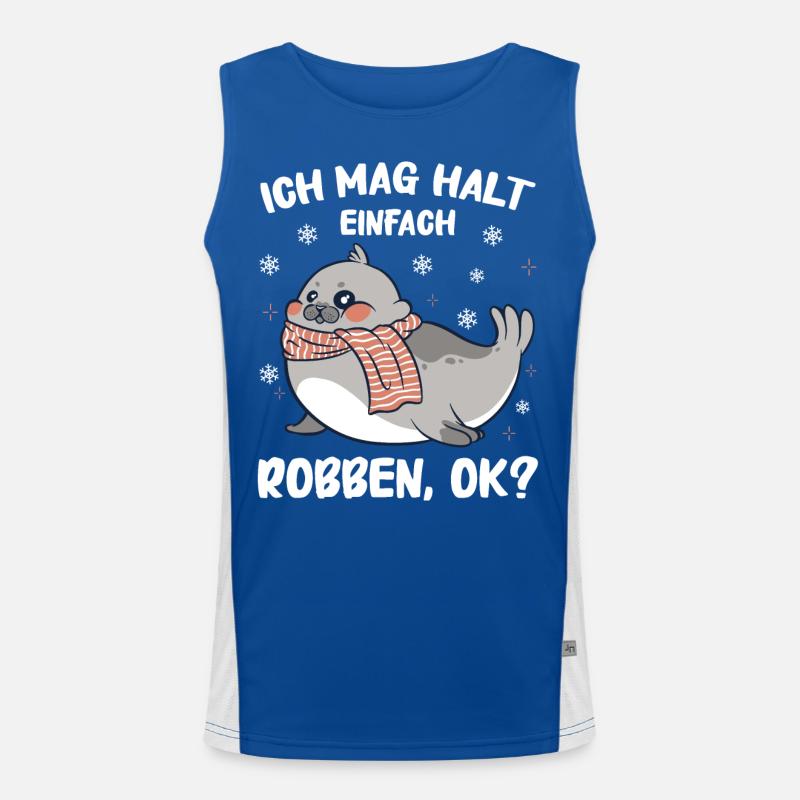 Robbe Robben Seerobbe Seelöwe Tier Seehund Funktionelles Kontrast-Tank Top für Männer 