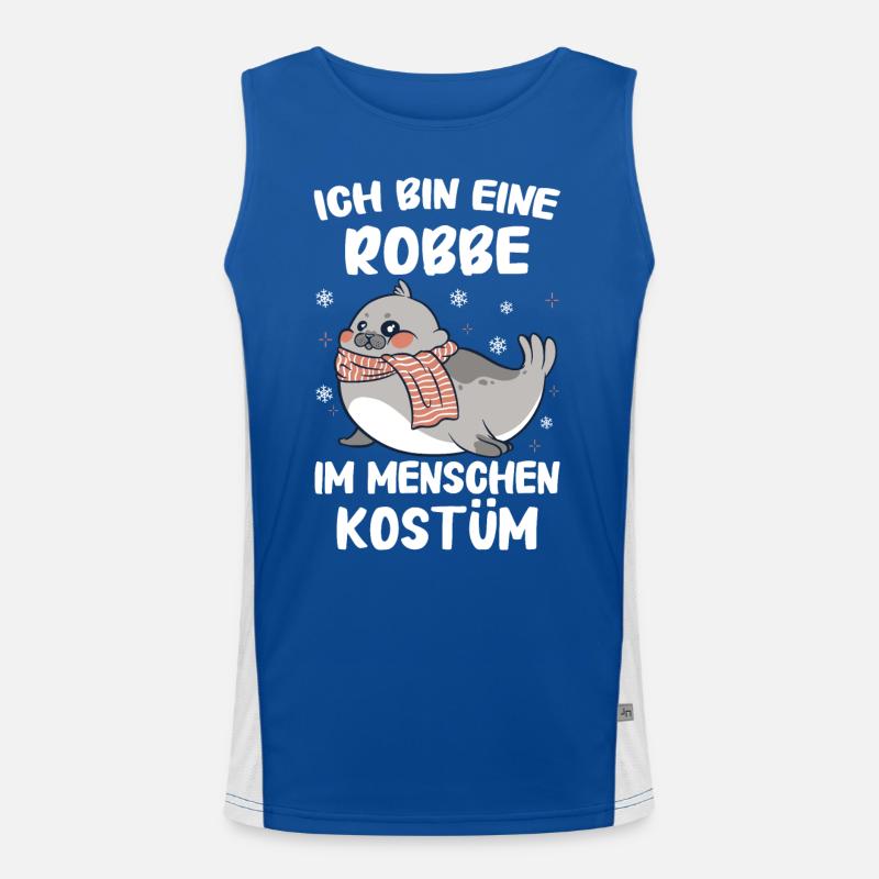Robbe Robben Seerobbe Seelöwe Tier Seehund Funktionelles Kontrast-Tank Top für Männer 