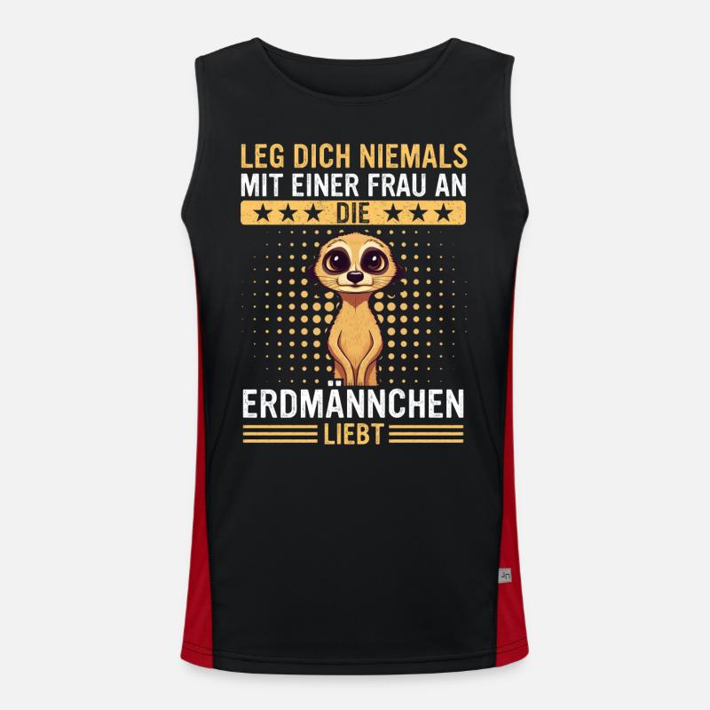 Erdmännchen Scharrtier Tier Funktionelles Kontrast-Tank Top für Männer 