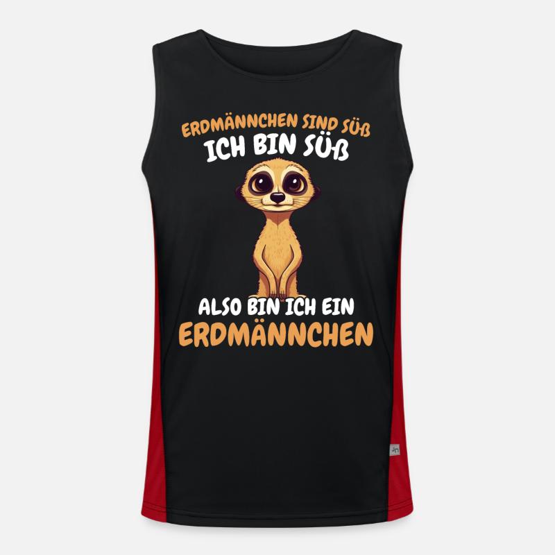 Erdmännchen Scharrtier Tier Funktionelles Kontrast-Tank Top für Männer 