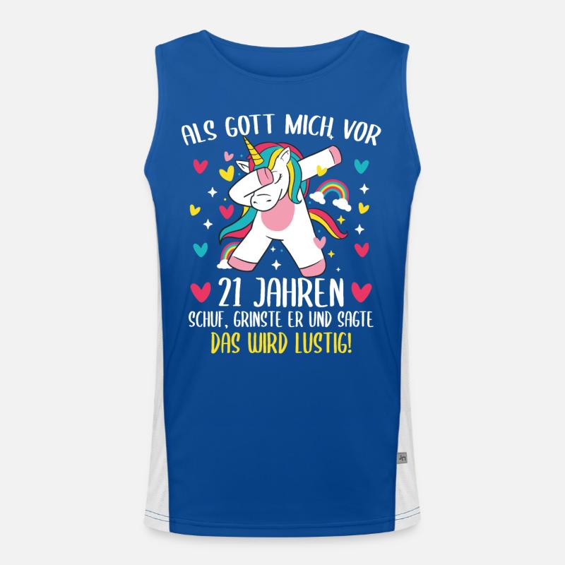 Geschenk 21 Jahre Geburtstagskind Funktionelles Kontrast-Tank Top für Männer 
