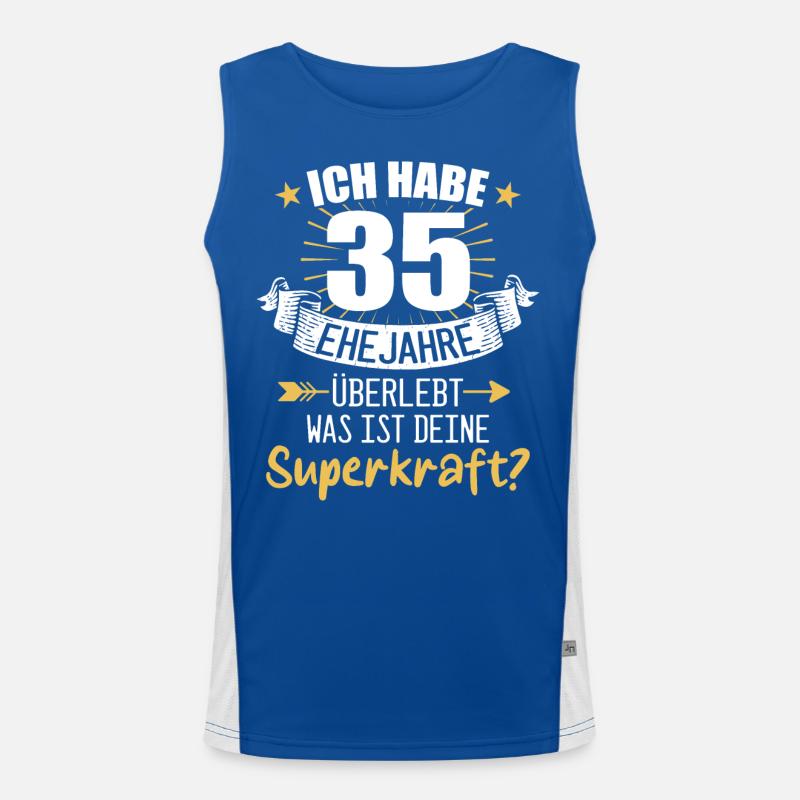 35 Hochzeitstag Geschenk Ehejahre Funktionelles Kontrast-Tank Top für Männer 