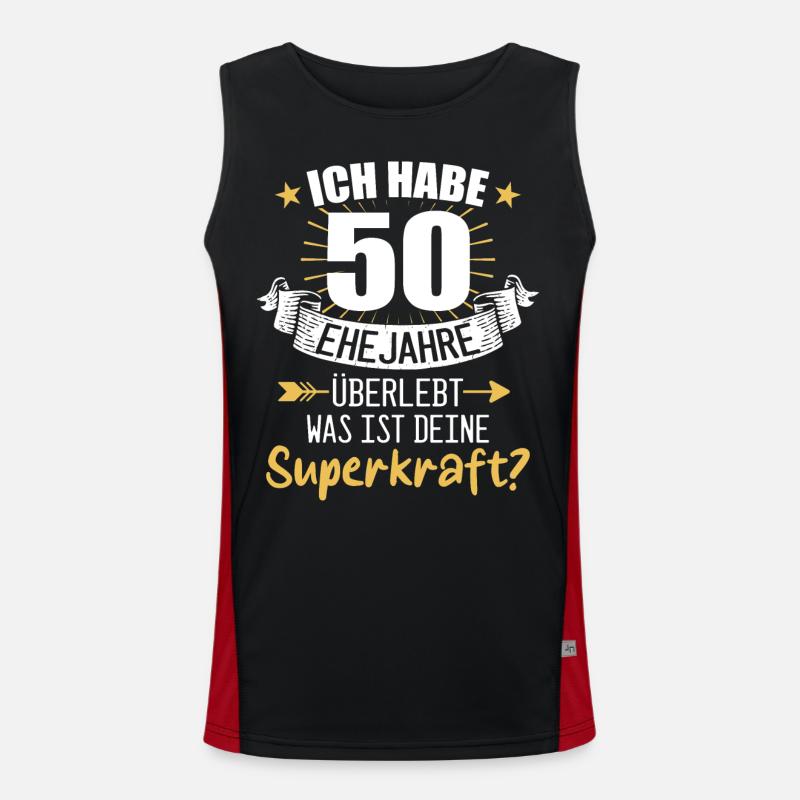 50 Hochzeitstag Geschenk Ehejahre Funktionelles Kontrast-Tank Top für Männer 