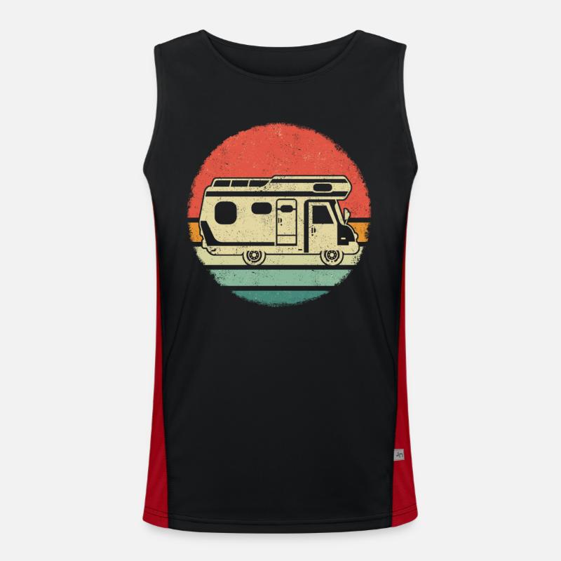Camping Caravan Camper - Men's Functional Contrast Tank Top  - black/red