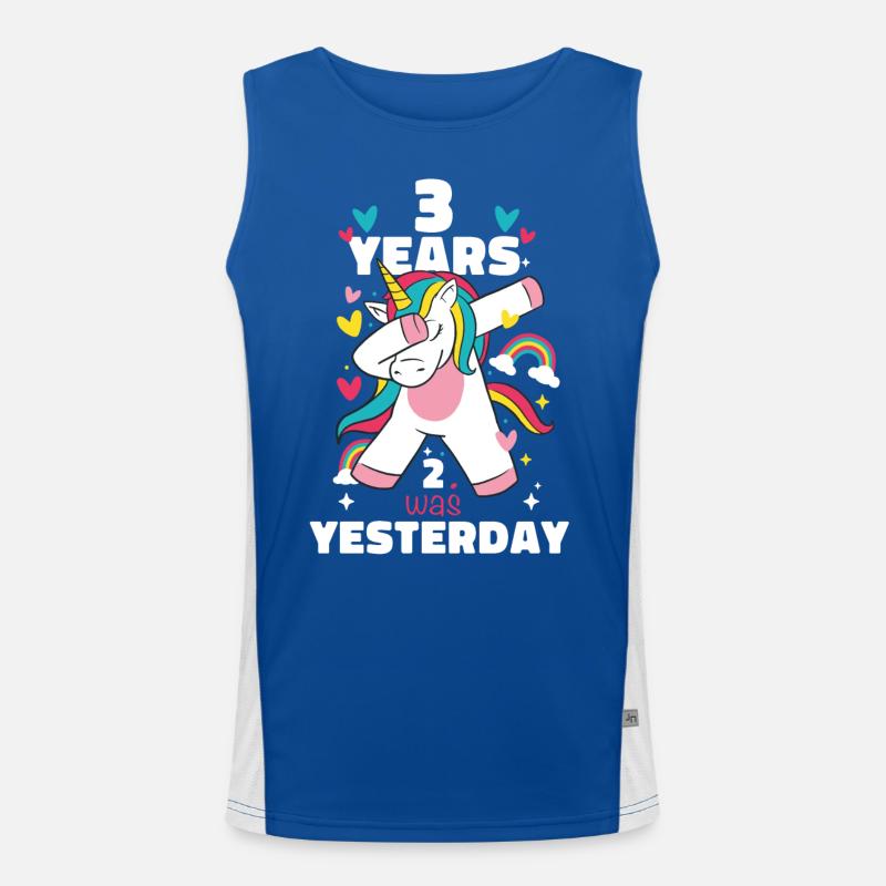 Geschenk 3 Jahre Geburtstagskind Funktionelles Kontrast-Tank Top für Männer 