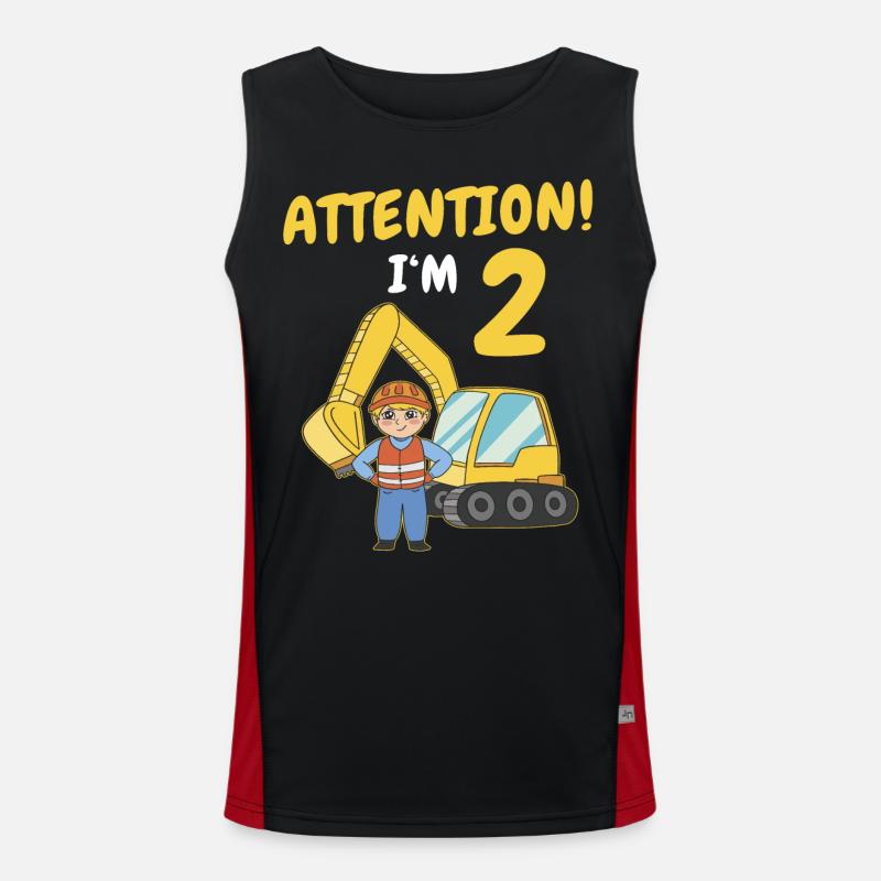 Geschenk 2 Jahre Geburtstagskind Funktionelles Kontrast-Tank Top für Männer 