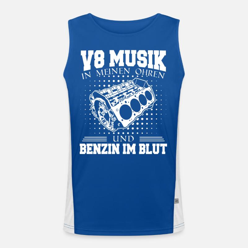 V8 Motor 8 Zylinder Hubraum Auto Tuning Tuner Funktionelles Kontrast-Tank Top für Männer 