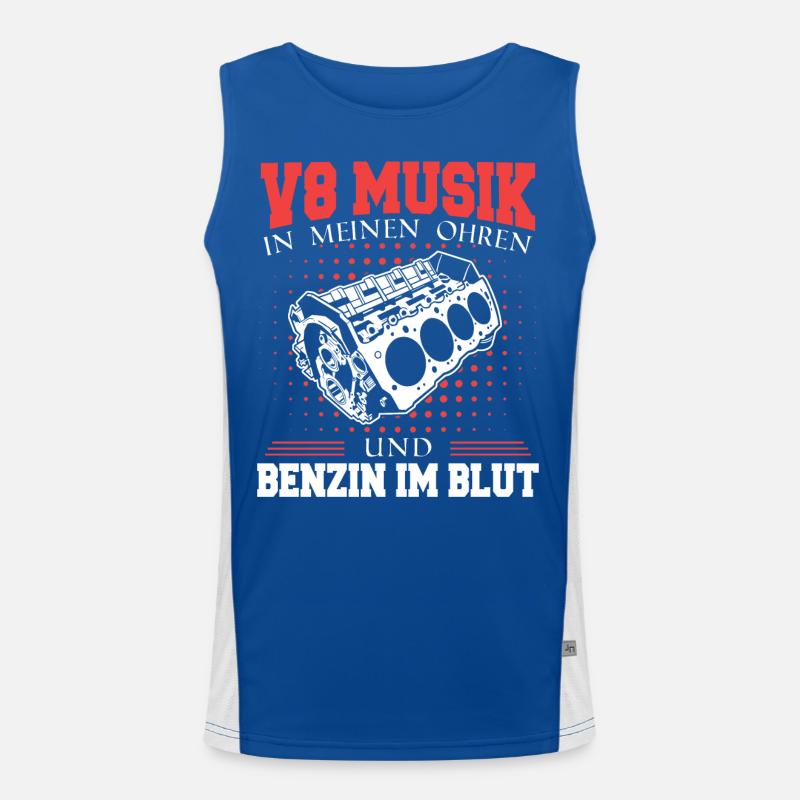 V8 Motor 8 Zylinder Hubraum Auto Tuning Tuner Funktionelles Kontrast-Tank Top für Männer 