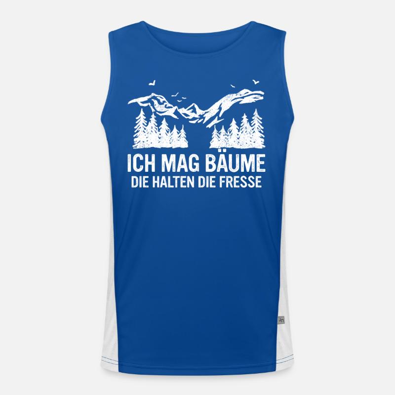 Baum Wald Bäume Natur Lustiger Spruch Funktionelles Kontrast-Tank Top für Männer 