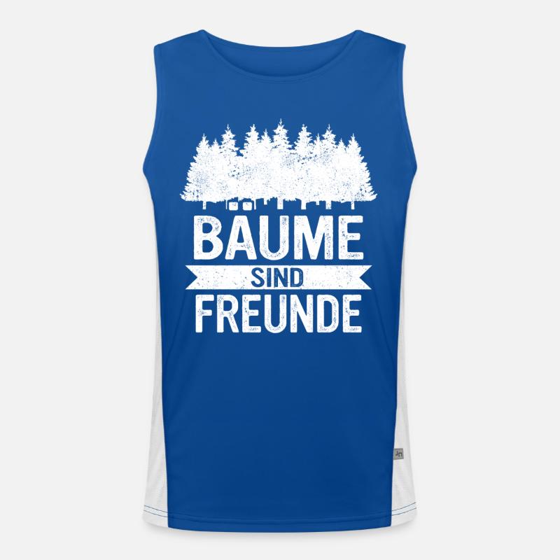Baum Wald Bäume Natur Lustiger Spruch Funktionelles Kontrast-Tank Top für Männer 