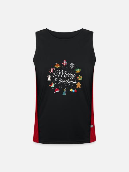 Merry Christmas - Men's Functional Contrast Tank Top  - black/red
