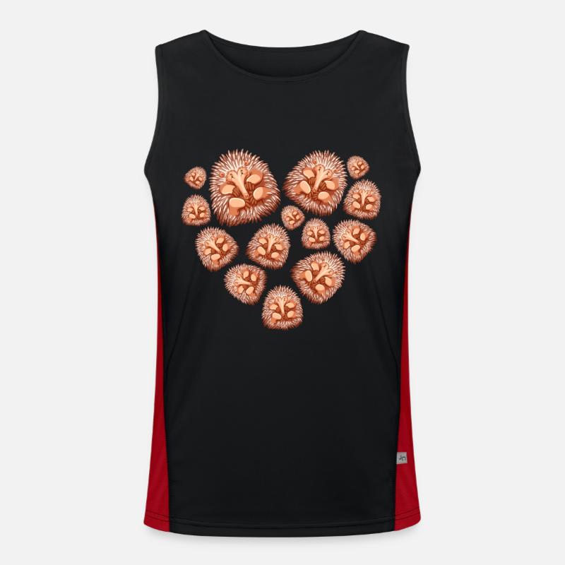 Herz Igel Funktionelles Kontrast-Tank Top für Männer 