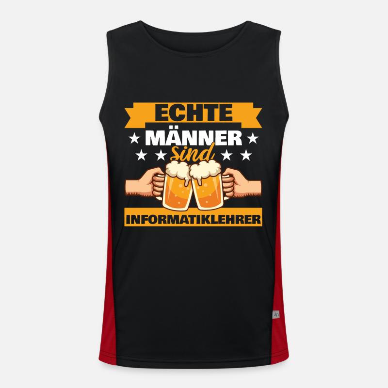 Echte Männer sind Informatiklehrer Funktionelles Kontrast-Tank Top für Männer 