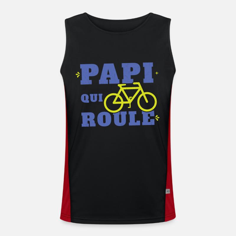 Papi Cycliste papi qui roule cadeau noel papy Débardeur respirant contrasté Homme 