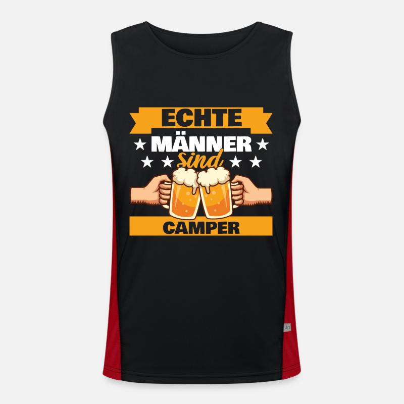 Echte Männer sind Camper Funktionelles Kontrast-Tank Top für Männer 