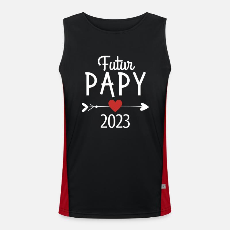 Futur Papy 2023 Cadeau Bientôt Papi Débardeur respirant contrasté Homme 