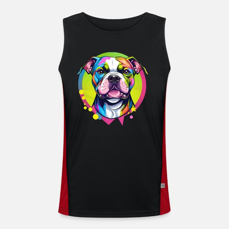 Dog illustration Funktionelles Kontrast-Tank Top für Männer 