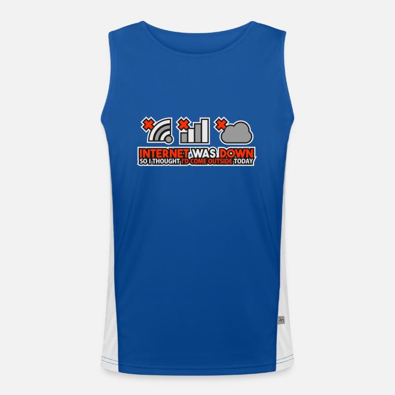 Internet Was Down - Offline Programmer Computer Men's Functional Contrast Tank Top 