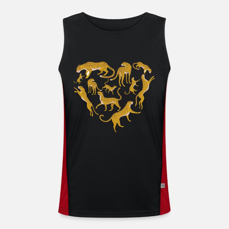 Herz Leopard Funktionelles Kontrast-Tank Top für Männer 
