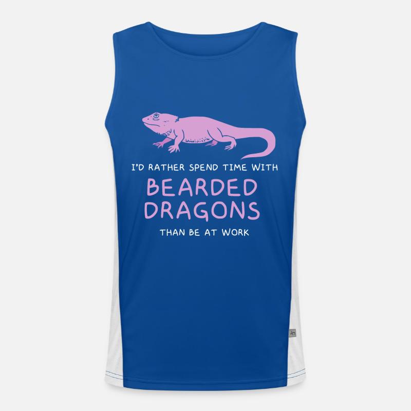 I’d rather spend time with Bearded Dragons Funktionelles Kontrast-Tank Top für Männer 