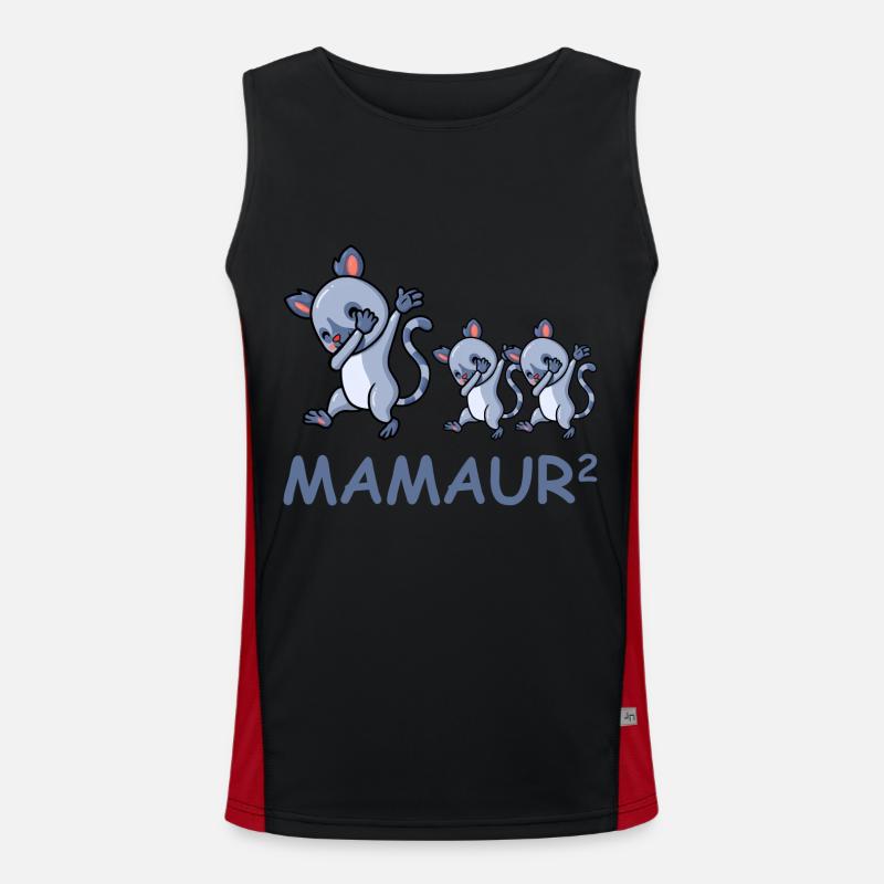 Schwanger werdene Mutter Zwillinge Lemur Funktionelles Kontrast-Tank Top für Männer 