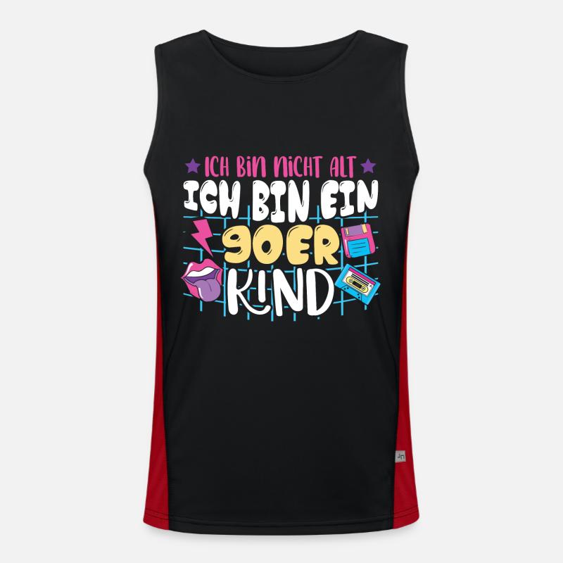 Ich bin nicht alt ich bin ein 90er Kind Funktionelles Kontrast-Tank Top für Männer 