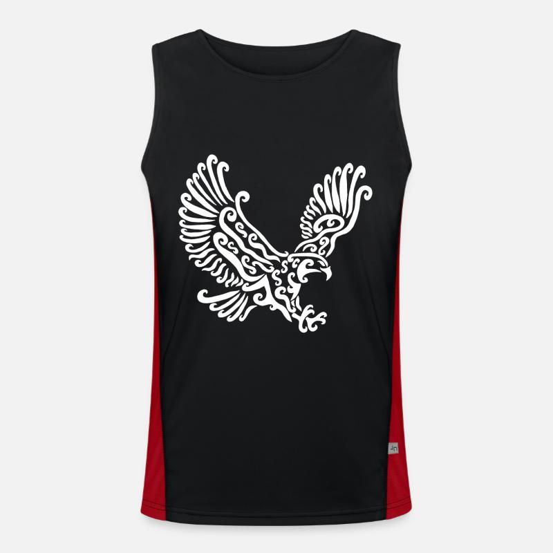 White Eagle - Men's Functional Contrast Tank Top  - black/red