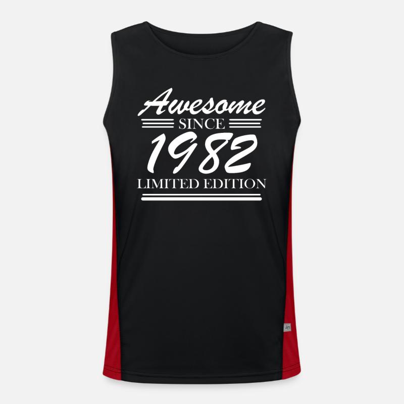 1982 - Born 1982 - Men's Functional Contrast Tank Top - black/red